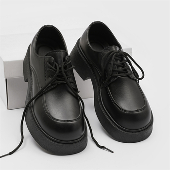 Δερμάτινα Παπούτσια Ανδρικά Φθινοπωρινά Αναπνέοντα Μοντέρνα Παπούτσια Ολόσωμη Βρετανική Φόρεμα Πλατφόρμα Casual Μαύρο Ντέρμπι Αντιολισθητικά Επαγγελματικά Παπούτσια Μεγάλου Δακτύλου