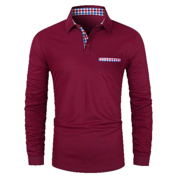Διασυνοριακή Ευρώπη και Αμερική Άνοιξη και Φθινόπωρο 2024 Νέα Γρήγορη Προσφορά Amazon POLO Μπλούζα με Χρώμα Split Ανδρική Μπλούζα Polo Lel με Μακρυμάνικο