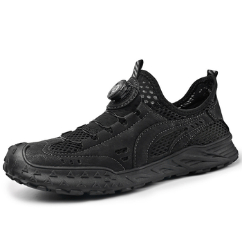 Pánske letné priedušné topánky z dutej sieťoviny, protišmykové, odolné voči opotrebovaniu, outdoorové turistické topánky, pánske športové topánky, turistické sieťované topánky