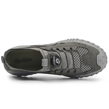 Pánske letné priedušné topánky z dutej sieťoviny, protišmykové, odolné voči opotrebovaniu, outdoorové turistické topánky, pánske športové topánky, turistické sieťované topánky