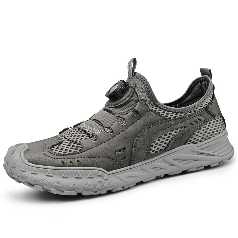 Pánske letné priedušné topánky z dutej sieťoviny, protišmykové, odolné voči opotrebovaniu, outdoorové turistické topánky, pánske športové topánky, turistické sieťované topánky