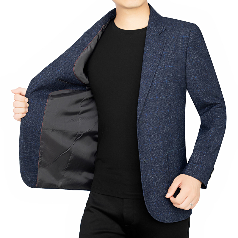 2021 Tavaszi és őszi férfi öltöny Lezser Üzleti Slim-fit Kockás Férfi öltöny Városi Ifjúsági Kockás Kabát