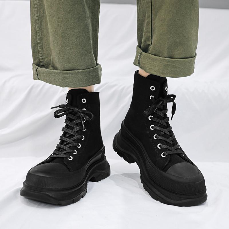 2023. gada rudens augstpapēžu audekla apavi ar nelielu, biezu zoli, McQueen platformas apavi ar paaugstināšanu, personības modes apavi piegādei.