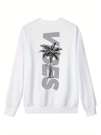 Dlhá mikina s potlačou kokosového stromu, ležérna