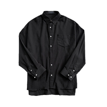 ASCLO καλοκαιρινό νέο κορεάτικο στυλ αναπνεύσιμο πουκάμισο casual χαλαρό ανδρικό πουκάμισο από βαμβάκι και λινό λεπτό νεανικό παλτό