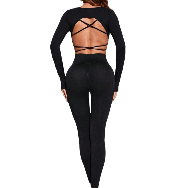 Joogaülikond Naiste seljarihmaga rinnahoidja Püksülikond Stretch Tight Slim Sportülikond