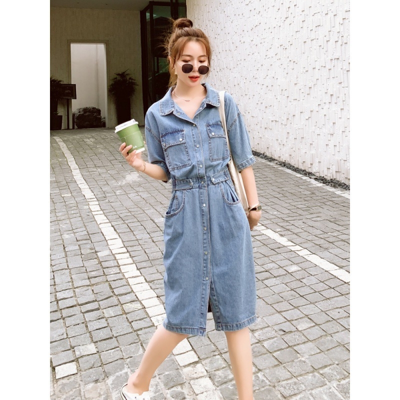 Retro nježna haljina za žene, ljeto 2025., nova elegantna traper suknja korejskog dizajna niše