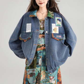 Retro traper gornja odjeća za žene jesenska sezona francuskog stila književni cvjetni leptir kopča kratka jakna 2024 proljeće jesen novi stil