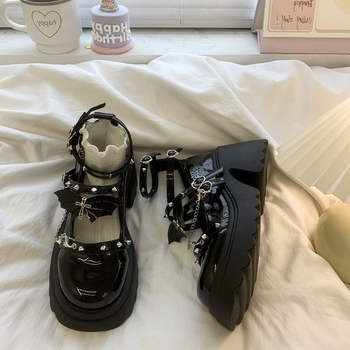 Γυναικεία παπούτσια Mary Jane με επίπεδη τετράγωνη μύτη, άνοιξη 2025, νέα άφιξη, βραδινά παπούτσια με φιόγκο και ρηχό στόμα, με ένα κουμπί