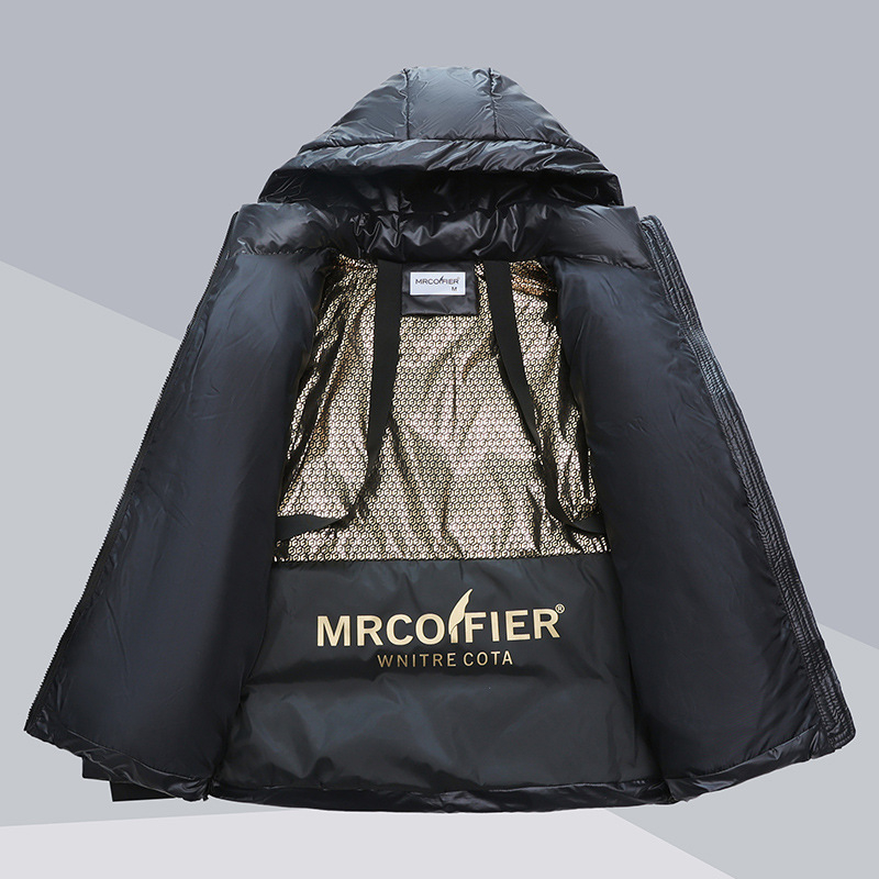 Juodo aukso penkių kiaulių gobtuvu pūkiniai medvilniniai drabužiai moterims žiemos drabužiai Naujas trumpas vyriškas ir moteriškas laisvas madingas sustorintas medvilninis švarkas