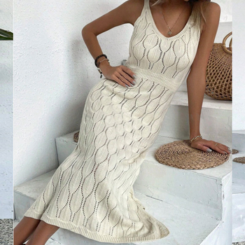 Europos ir Amerikos „Amazon“ nauji moteriški paplūdimio apdangalai, seksualūs, juosmens, grynos spalvos, tuščiaviduriai megzti ilgi maudymosi kostiumėliai, apsaugantys nuo saulės.