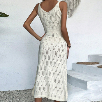 Europos ir Amerikos „Amazon“ nauji moteriški paplūdimio apdangalai, seksualūs, juosmens, grynos spalvos, tuščiaviduriai megzti ilgi maudymosi kostiumėliai, apsaugantys nuo saulės.