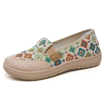 Παλιά υφασμάτινα παπούτσια του Πεκίνου, νέα στυλ, παπούτσια ψαράδων από κάνναβη, αναπνεύσιμα, κεντημένα παπούτσια σε έθνικ στιλ, με μαλακή σόλα, άνετα παπούτσια μέσης ηλικίας για μαμάδες