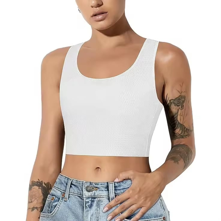 Sutien sport transfrontalier, vânzare fierbinte, vestă sportivă tomboy, design cu fermoar la piept, lenjerie sport reglabilă