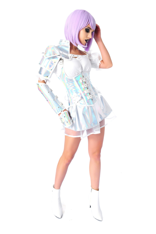 2020. aasta küberpungi stiilis lasersilver-hõbedane kosmoseülikond, 5-osaline festivali kostüümikomplekt, hulgimüügis olev kosmosestiil