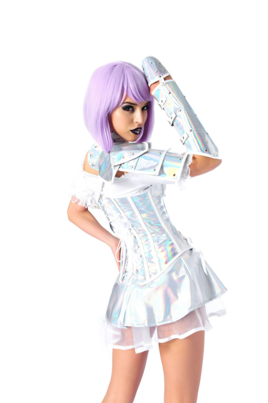 2020. aasta küberpungi stiilis lasersilver-hõbedane kosmoseülikond, 5-osaline festivali kostüümikomplekt, hulgimüügis olev kosmosestiil