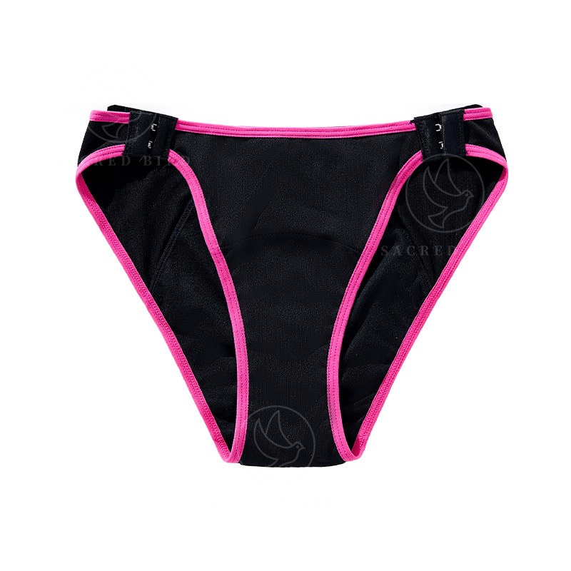 Küljelt pandlaga seksikad mitte-õhkutõusvad naiste füsioloogilised püksid isiksusega 3-kihilised lainelised alumised püksid laiendatud pikendatud lekkekindlad menstruatsiooni menstruatsioonialuspüksid