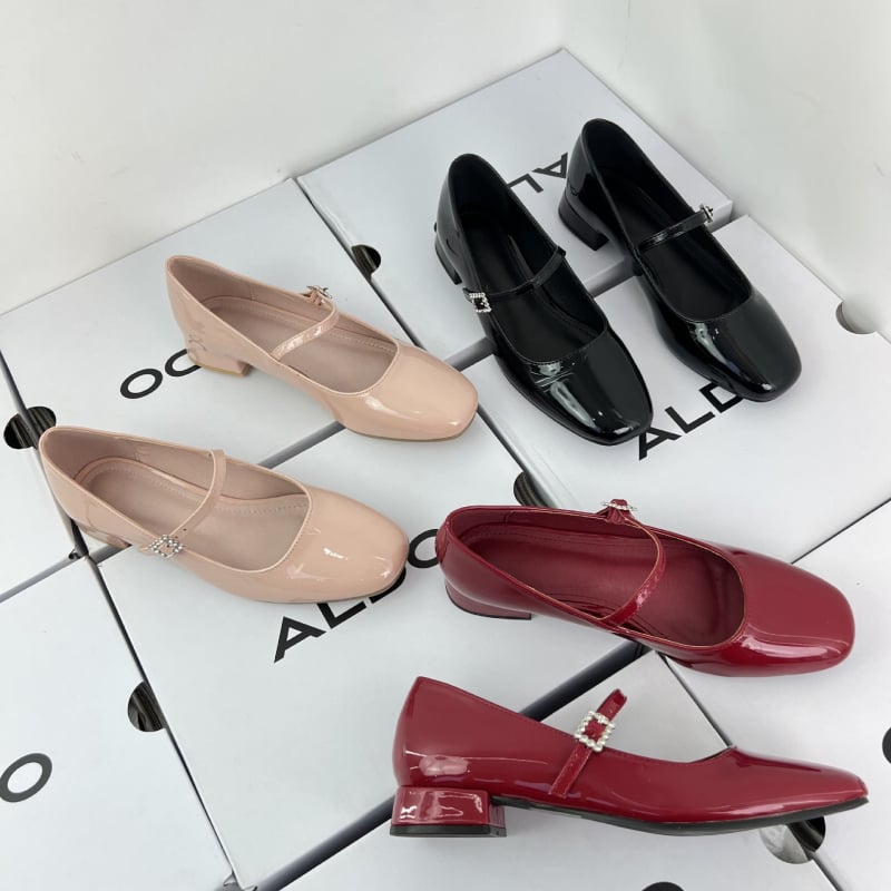 Pantofi de damă pentru comerț exterior, export, mărime plus, pantofi de familie cu cap pătrat, cu gură mică, cataramă cu stras, pantofi simpli, xiangfeng Mary Jane