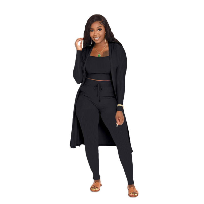 2023 Európske a americké cezhraničné horúce AliExpress Amazon jesenné a zimné dámske módne sexi kabáty a nohavice, trojdielny oblek