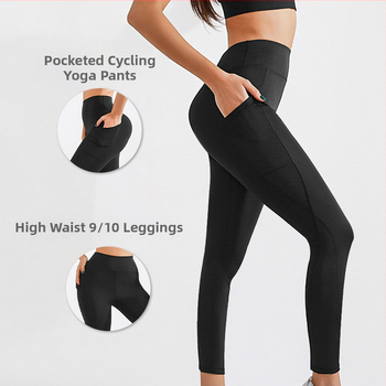 Prekogranične skraćene hlače za vanjsku trgovinu, tajice visokog struka s rastezljivim džepovima, sportske hlače za jogu, ležerne hlače s morskim psima za žene