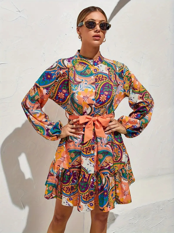 Európska a americká cezhraničná nezávislá stanica 2025 Aliexpress Amazon Najpredávanejšie košeľové šaty Cardigan Elegantné všestranné šaty