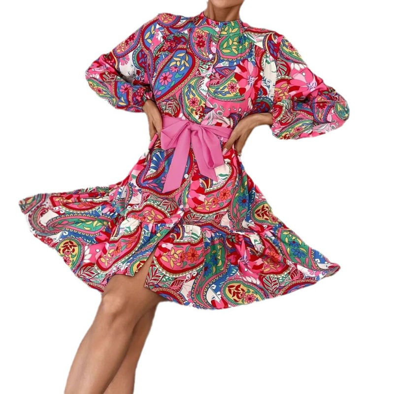 Európska a americká cezhraničná nezávislá stanica 2025 Aliexpress Amazon Najpredávanejšie košeľové šaty Cardigan Elegantné všestranné šaty