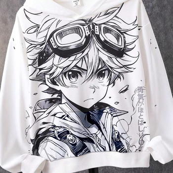 Παιδικό, Ευρωπαϊκό και Αμερικανικό, Διασυνοριακό, Φούτερ με Κουκούλα, Φαρδιά, Ώμους, Μοντέρνο Anime, Ανδρικό, Τρισδιάστατη Εκτύπωση