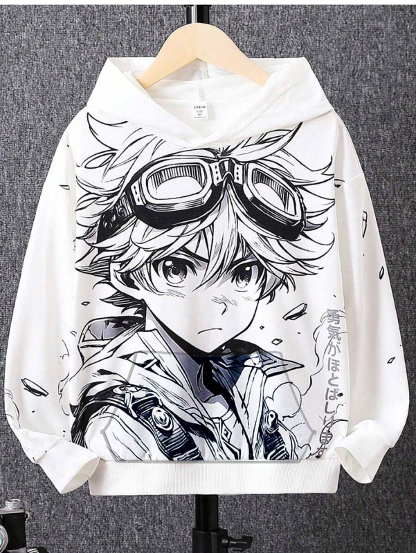 Παιδικό, Ευρωπαϊκό και Αμερικανικό, Διασυνοριακό, Φούτερ με Κουκούλα, Φαρδιά, Ώμους, Μοντέρνο Anime, Ανδρικό, Τρισδιάστατη Εκτύπωση