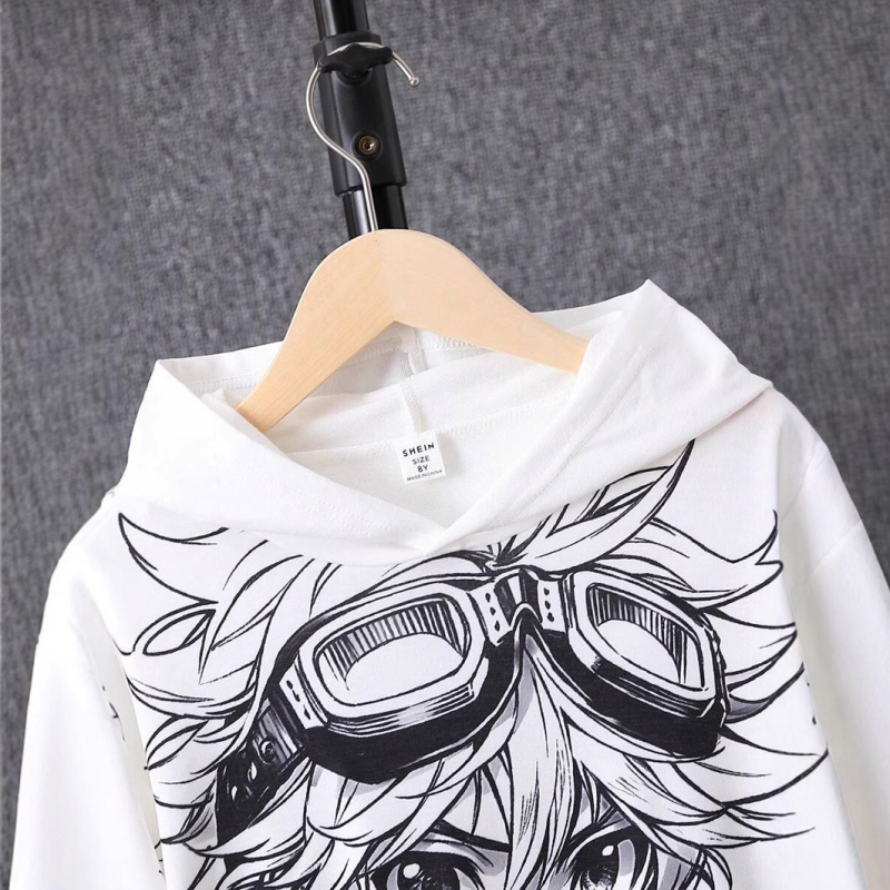 Παιδικό, Ευρωπαϊκό και Αμερικανικό, Διασυνοριακό, Φούτερ με Κουκούλα, Φαρδιά, Ώμους, Μοντέρνο Anime, Ανδρικό, Τρισδιάστατη Εκτύπωση