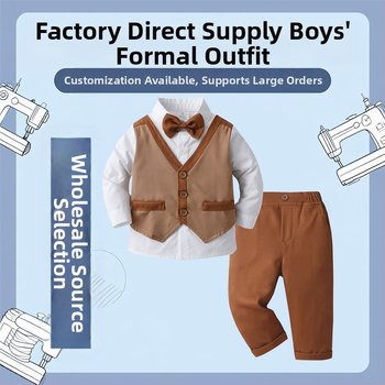 Detské oblečenie pre zahraničný obchod, falošná vesta, malý oblek, detský oblek, detské oblečenie, jarné a jesenné oblečenie s dlhým rukávom pre chlapcov, jesenné oblečenie