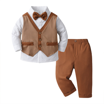 Παιδικά ρούχα εξωτερικού εμπορίου, ψεύτικο γιλέκο, μικρό κοστούμι, παιδικά κοστούμια υποδοχής, ρούχα για μωρά, ανοιξιάτικα και φθινοπωρινά ρούχα για αγόρια με μακριά μανίκια, φθινοπωρινά ρούχα για αγόρια