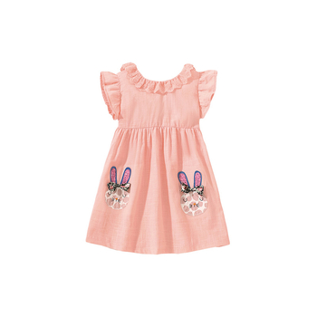 Φούστα Little Maven για κορίτσια, καλοκαιρινή, νέα ευρωπαϊκή και αμερικανική παιδική ένδυση, χαριτωμένο φόρεμα με στρογγυλή λαιμόκοψη από βαμβάκι για κορίτσια