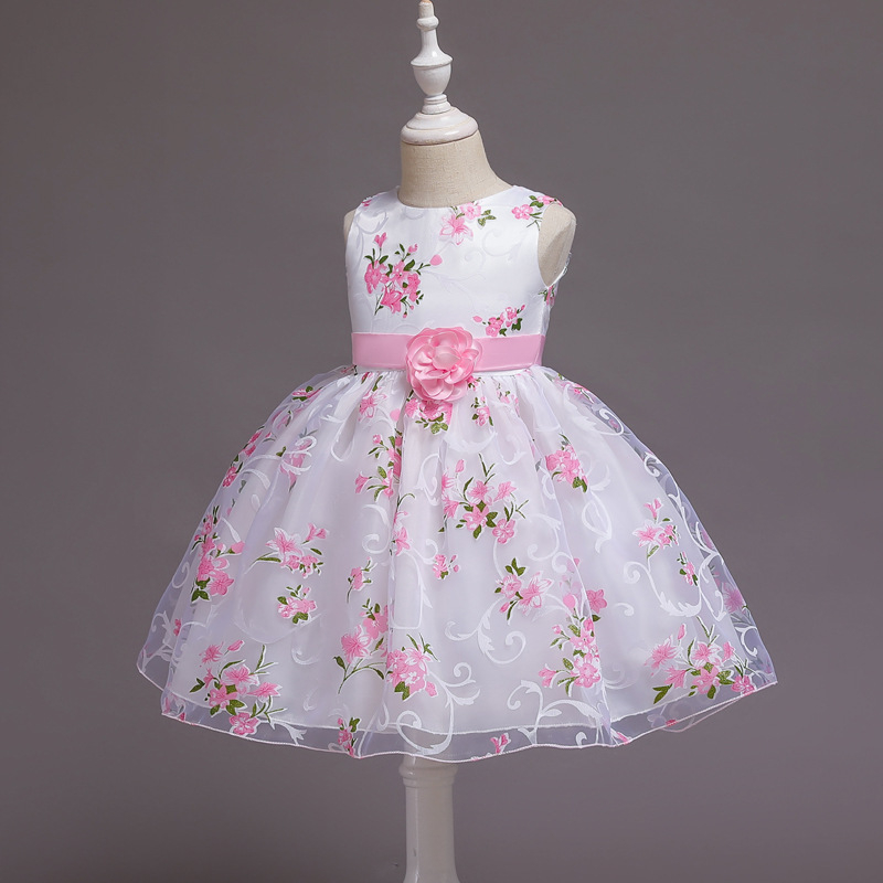 Tarptautinė princesės pūsta vakarienės suknelė su pūstu sijonu, europietiško ir amerikietiško stiliaus, vienerių metų vaikų suknelė, didmeninė prekyba.