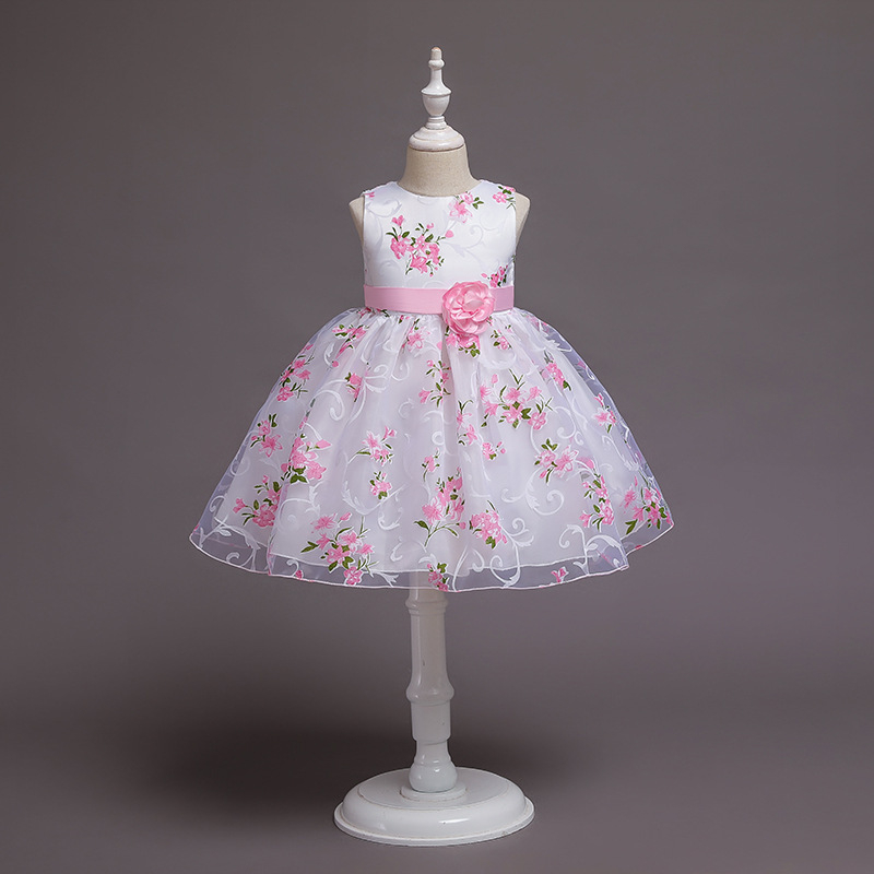 Tarptautinė princesės pūsta vakarienės suknelė su pūstu sijonu, europietiško ir amerikietiško stiliaus, vienerių metų vaikų suknelė, didmeninė prekyba.