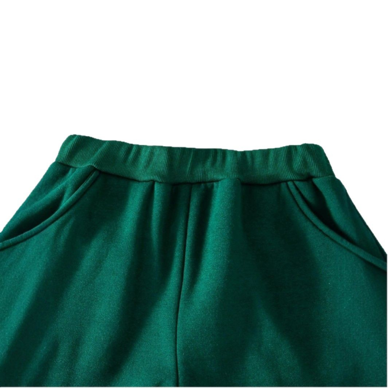 Tamnozeleno modno odijelo s kapuljačom i patentnim zatvaračem za dječake za jesen i zimu, tamnozelene boje