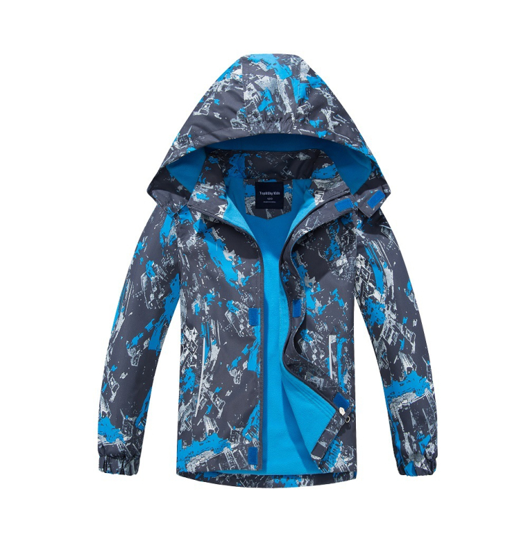 Dječja vanjska jakna s otvorenim prsima, vodootporna i prozračna, dječja odjeća za užurbani boravak, kaput za djecu, kardigan, vjetrovka s flis podstavom