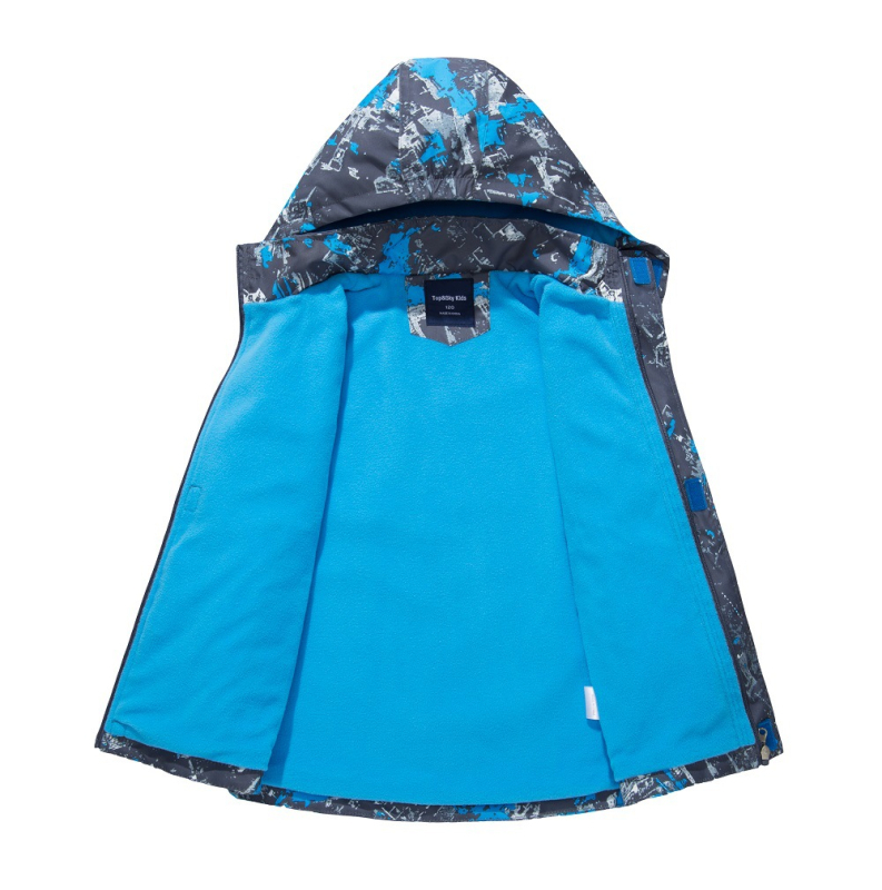 Dječja vanjska jakna s otvorenim prsima, vodootporna i prozračna, dječja odjeća za užurbani boravak, kaput za djecu, kardigan, vjetrovka s flis podstavom