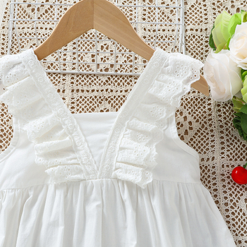 Dievčenská letná traková sukňa, bavlnená princeznovská vesta, detské šaty, tenká sukňa, dievčenská bavlnená sukňa cez rameno