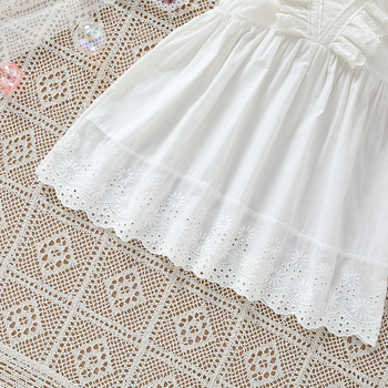 Dievčenská letná traková sukňa, bavlnená princeznovská vesta, detské šaty, tenká sukňa, dievčenská bavlnená sukňa cez rameno