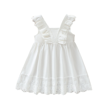 Dievčenská letná traková sukňa, bavlnená princeznovská vesta, detské šaty, tenká sukňa, dievčenská bavlnená sukňa cez rameno