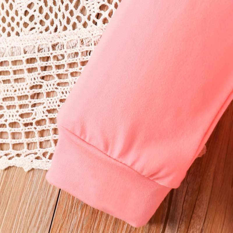 Cezhraničný INS Baby Girl Baby Jarný a jesenný sveter s okrúhlym výstrihom, láska, razenie za tepla, dlhý rukáv, nohavice