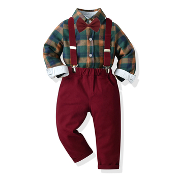 Chlapčenské jesenné a zimné nohavice s dlhým rukávom a remienkom, pánske spoločenské oblečenie, malé a stredne veľké detské kardigany, banketové oblečenie