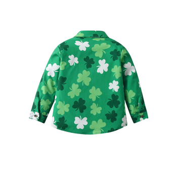 Nové jesenné tričko s potlačou zeleného ďateliny z druhej strany krajiny z roku 2024, sviatočné tričko so zeleným klobúkom