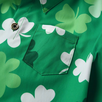 Nové jesenné tričko s potlačou zeleného ďateliny z druhej strany krajiny z roku 2024, sviatočné tričko so zeleným klobúkom