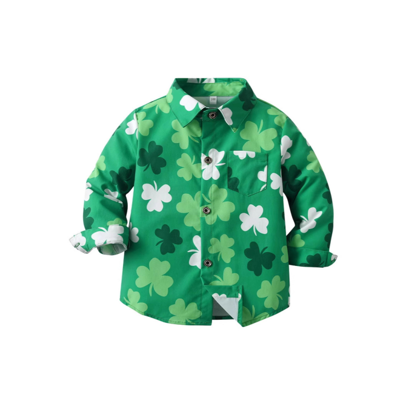 Nové jesenné tričko s potlačou zeleného ďateliny z druhej strany krajiny z roku 2024, sviatočné tričko so zeleným klobúkom