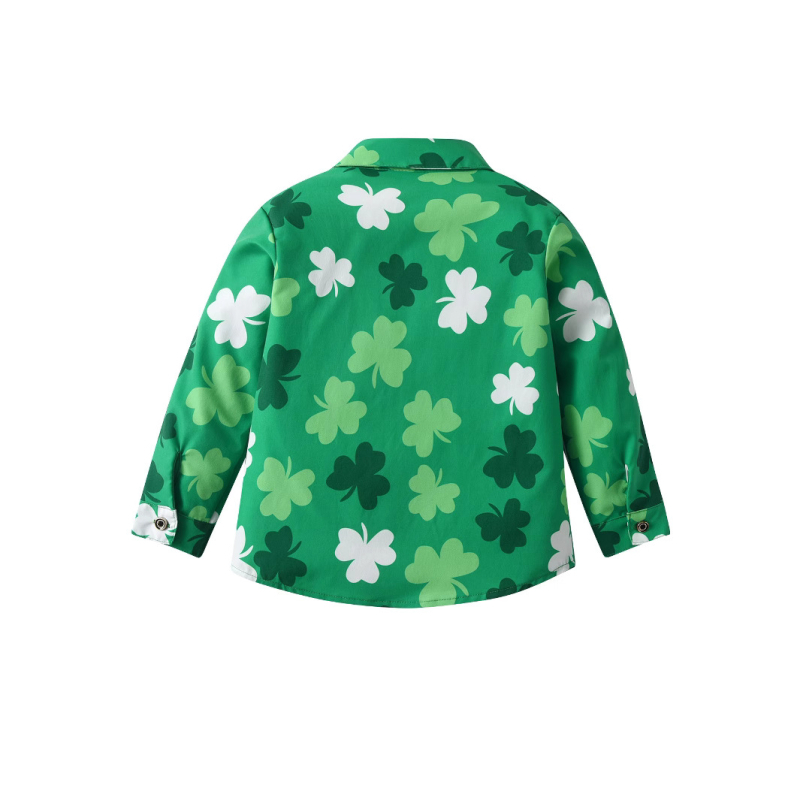 Nové jesenné tričko s potlačou zeleného ďateliny z druhej strany krajiny z roku 2024, sviatočné tričko so zeleným klobúkom