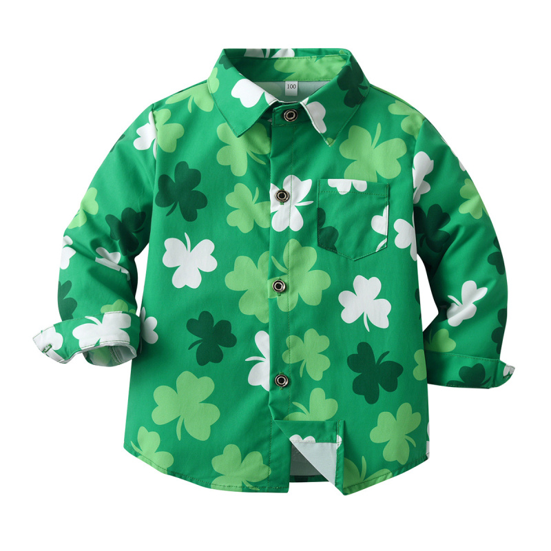 Nové jesenné tričko s potlačou zeleného ďateliny z druhej strany krajiny z roku 2024, sviatočné tričko so zeleným klobúkom