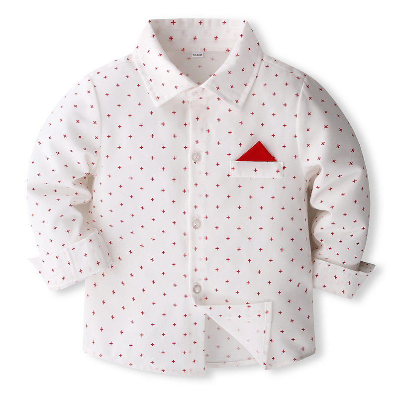 Dječačko muško odijelo za proljeće i jesen, novo europsko i američko odijelo s dugim rukavima, košulja s remenom, hlače i odijelo za vjenčanje za događaje