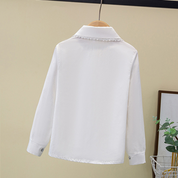 Djevojačka majica 2025 Proljetni i jesenski kaput Velika dječja košulja od čistog pamuka s ovratnikom za lutke Djevojačka unutarnja majica prekogranična e-trgovina