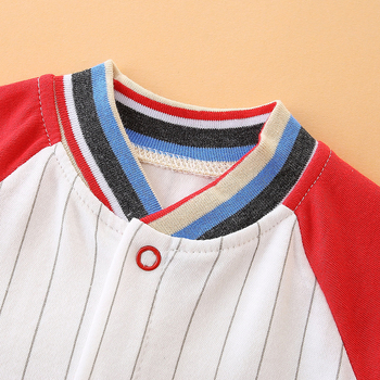 Βρεφική φόρμα βαμβακερή με μακριά μανίκια, ανοιξιάτικη και φθινοπωρινή πιτζάμα για αγόρια, μπέιζμπολ, ρούχα για νεογέννητα, καλοκαιρινά ρούχα